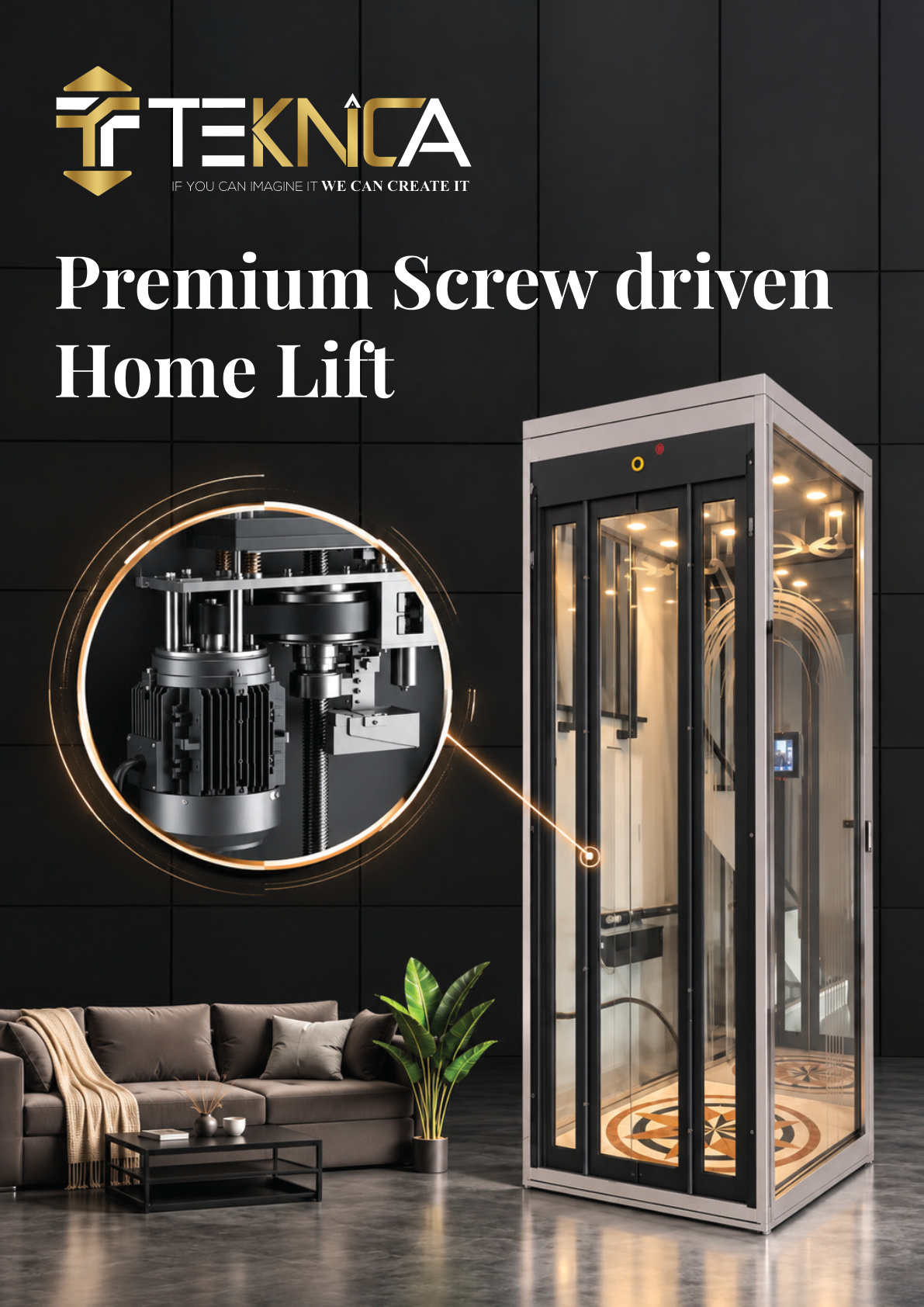 Premium screw driven home lift